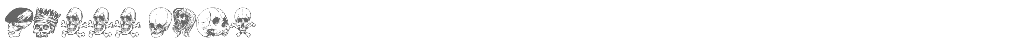 Sample characters Skull Font Font